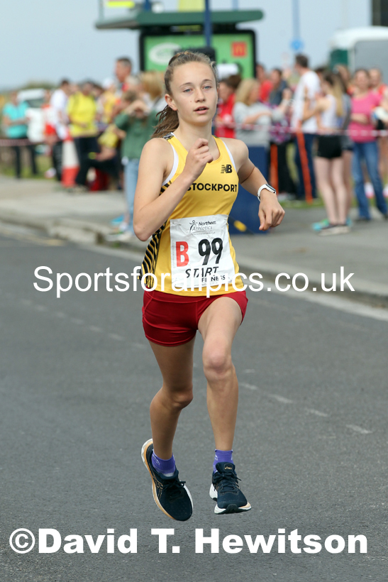 Girls under-15s 2021 Northern 6 and 4 Stage and Young Athletes Road Relays, Redcar. Photo: David T. Hewitson/Sports for All Pics